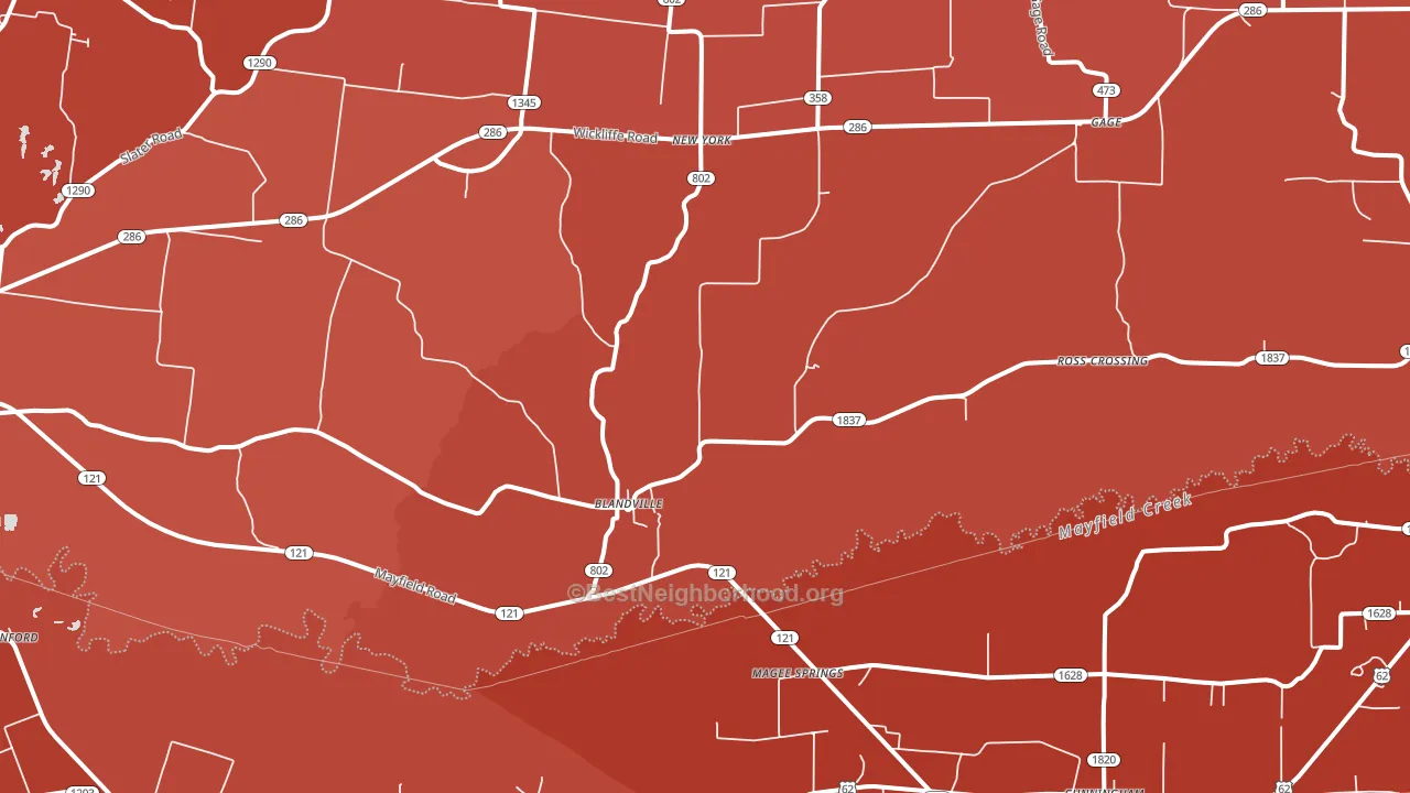 Blandville, KY block-group political-lean map