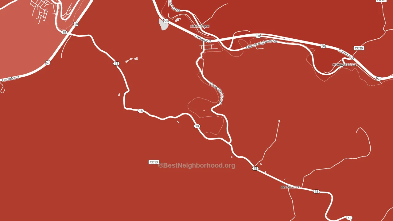 Blandville, WV block-group political-lean map