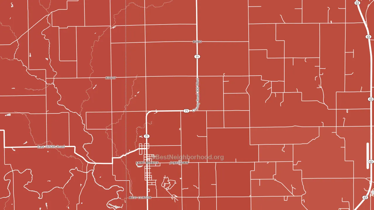 Blanford, IN block-group political-lean map