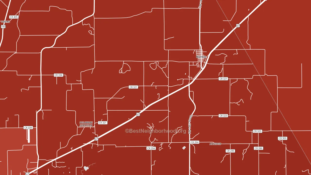 Blanket, TX block-group political-lean map