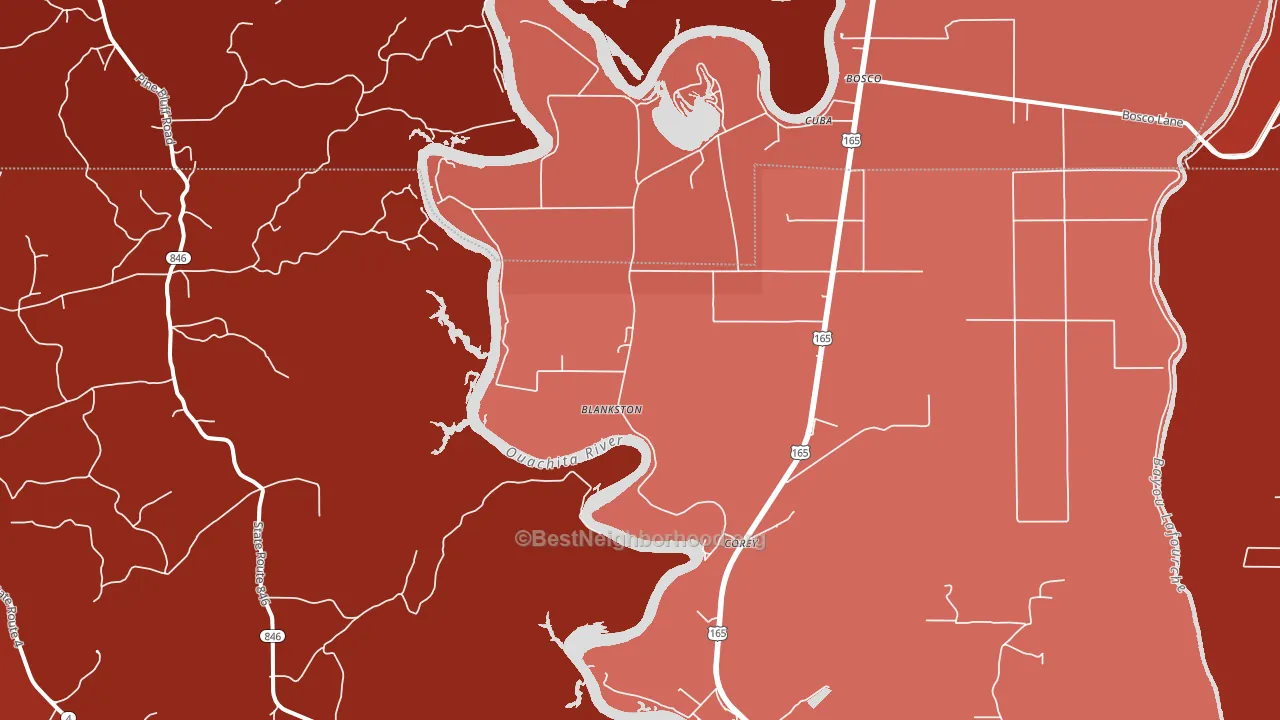 Blankston, LA block-group political-lean map