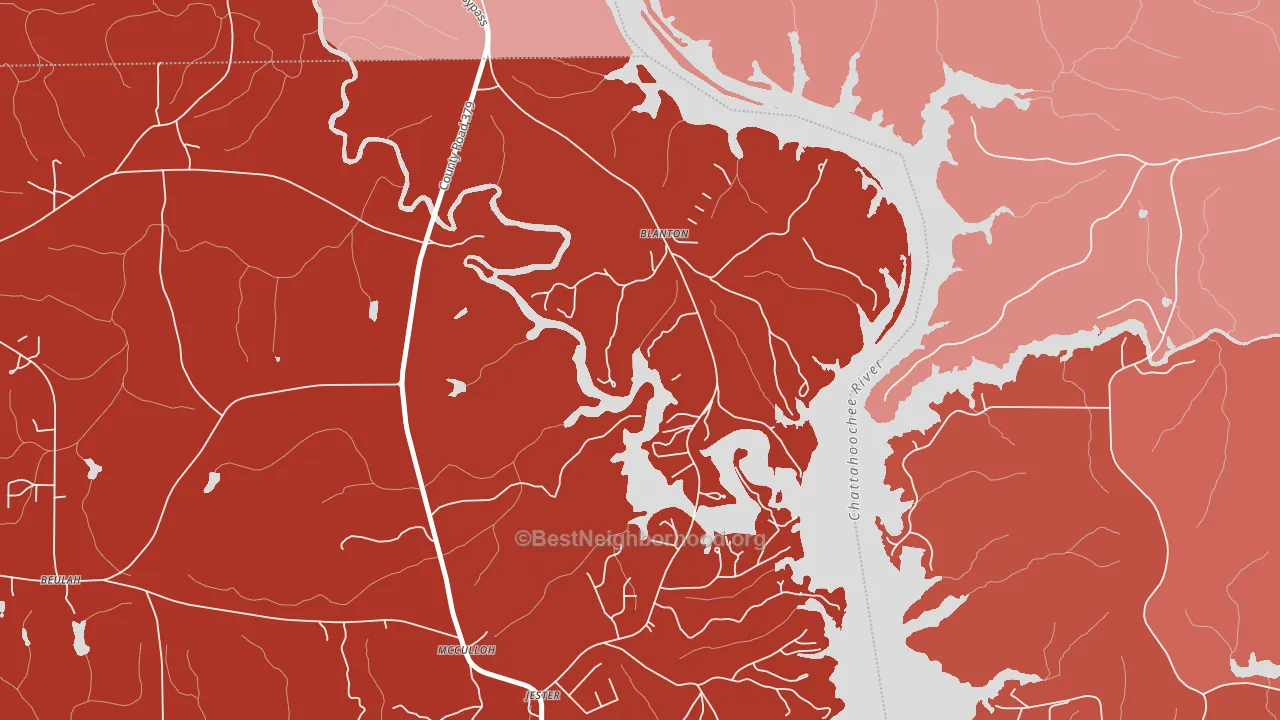 Blanton, AL block-group political-lean map