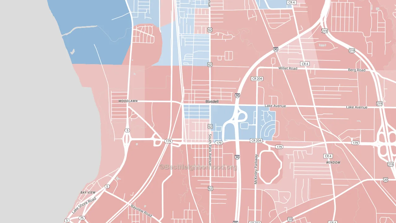 Blasdell, NY block-group political-lean map