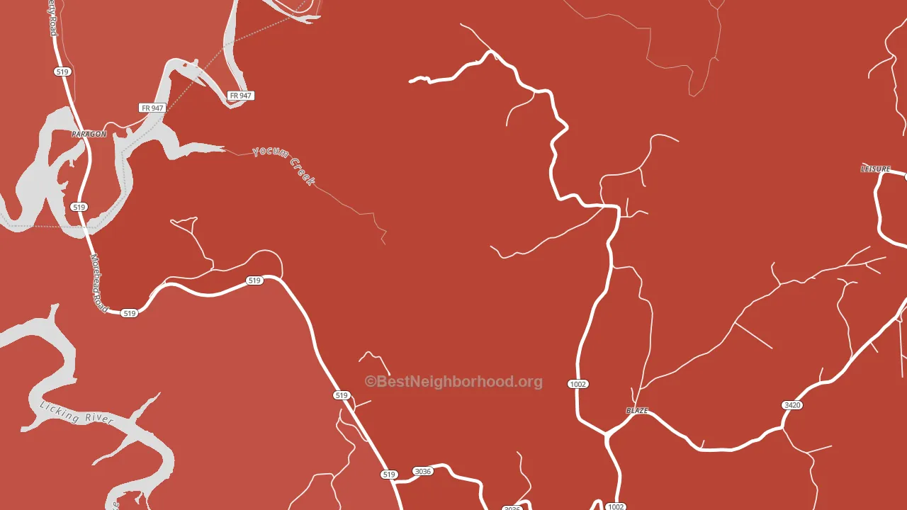 Blaze, KY block-group political-lean map