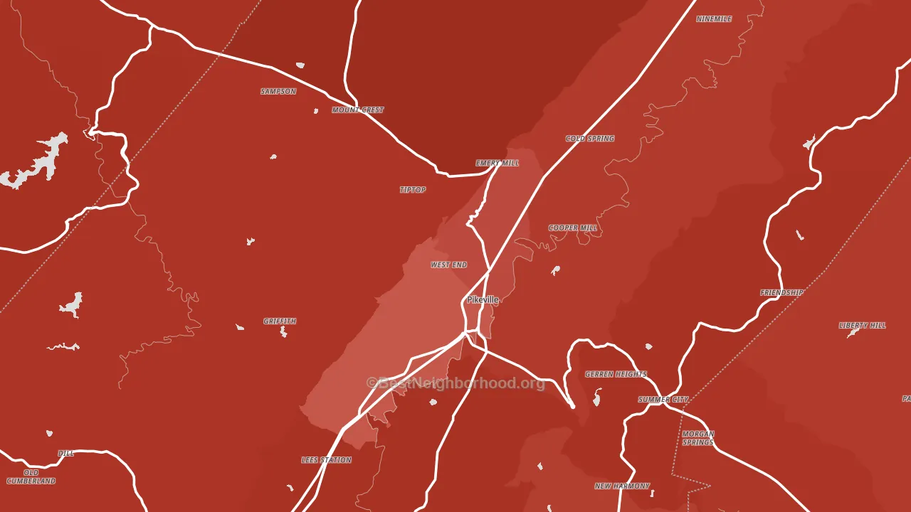 Bledsoe County, TN block-group political-lean map