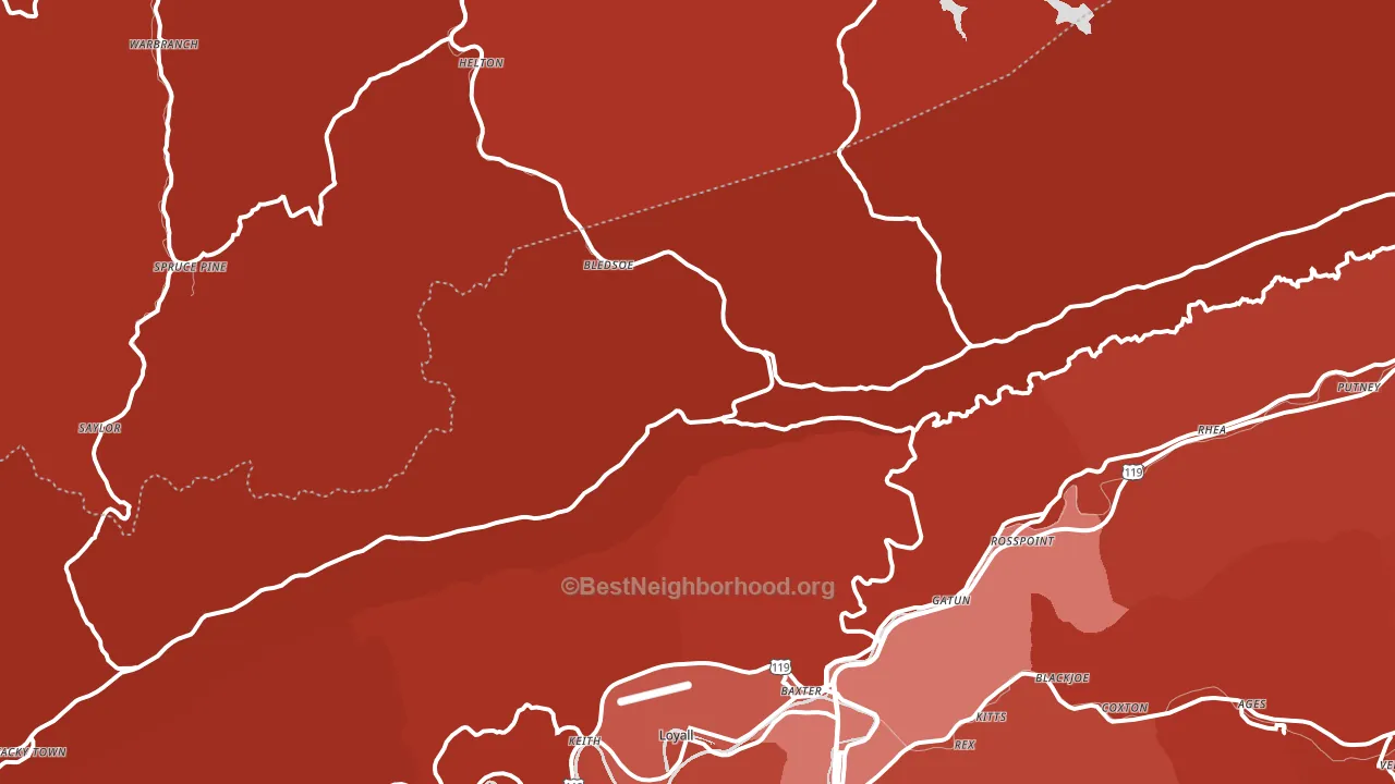Bledsoe, KY block-group political-lean map