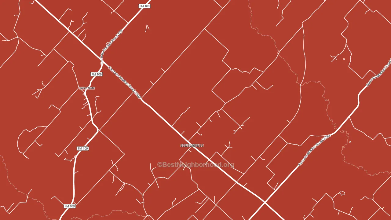 Bleiblerville, TX block-group political-lean map