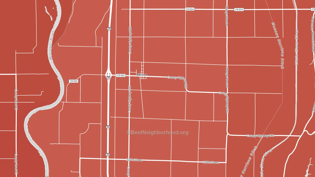 Blencoe, IA block-group political-lean map