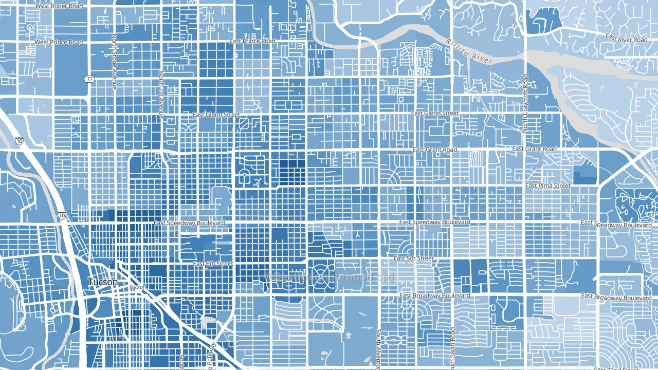 Blenman-Elm, Tucson, AZ block-group political-lean map