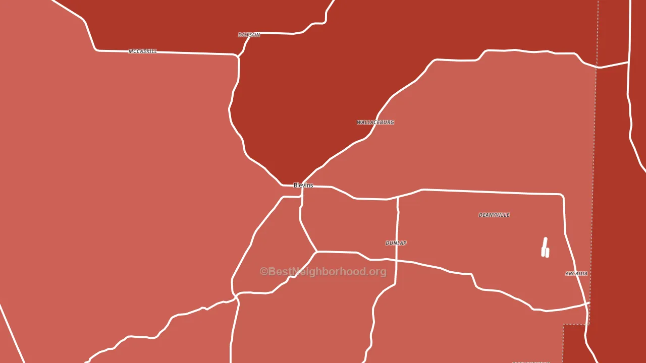 Blevins, AR block-group political-lean map