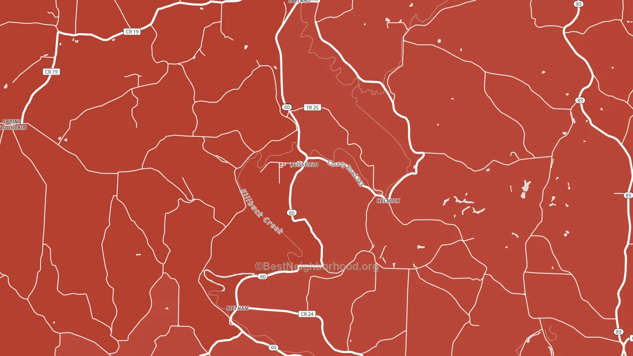 Blissfield, OH block-group political-lean map