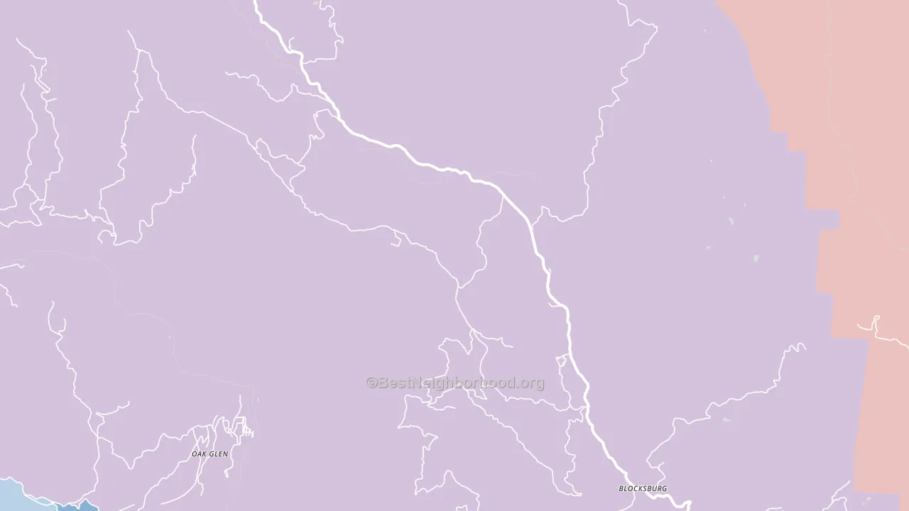 Blocksburg, CA block-group political-lean map