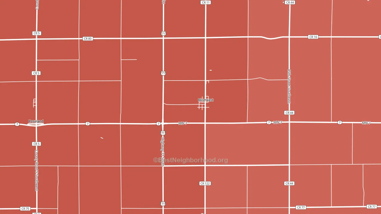 Blomkest, MN block-group political-lean map