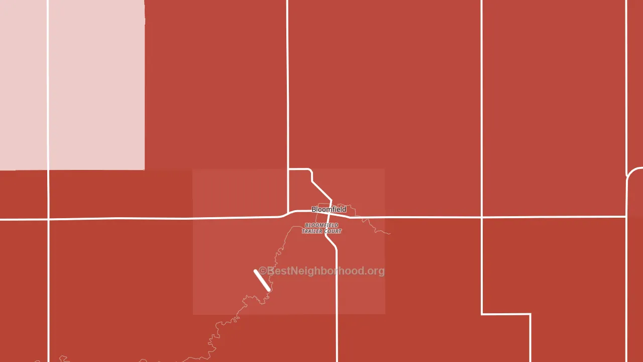 Bloomfield, NE block-group political-lean map