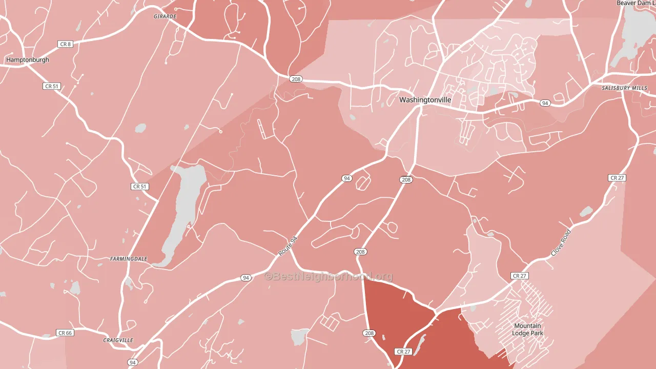 Blooming Grove, NY block-group political-lean map