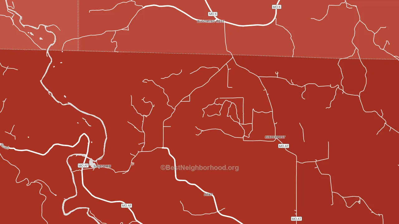Blooming Rose, MO block-group political-lean map