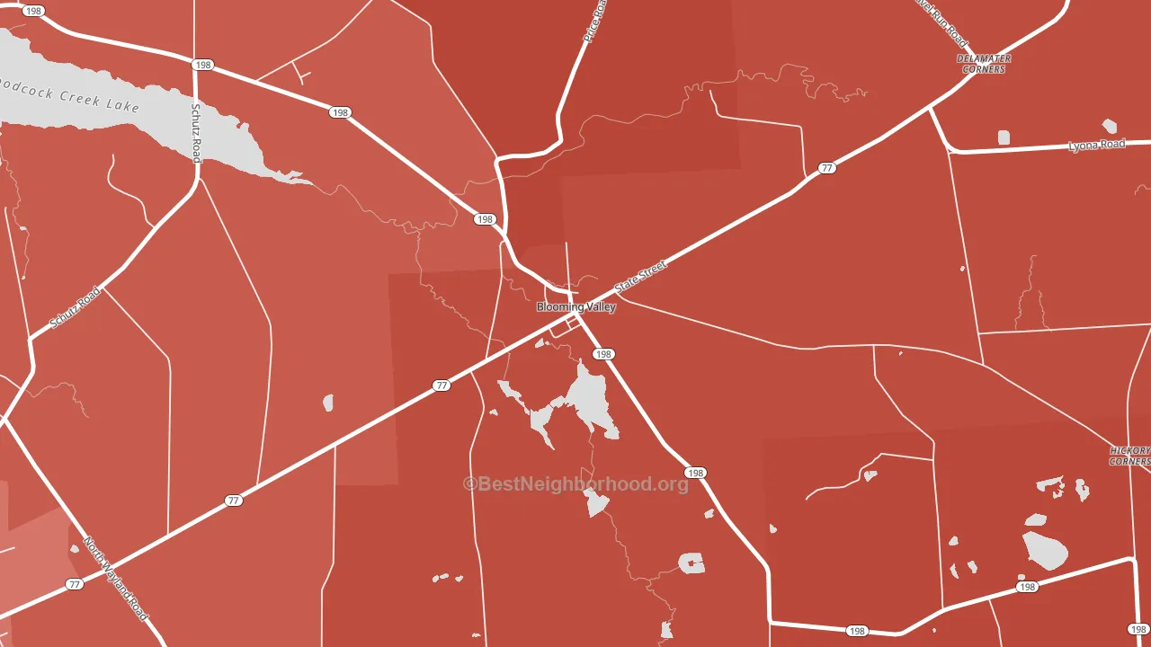 Blooming Valley, PA block-group political-lean map