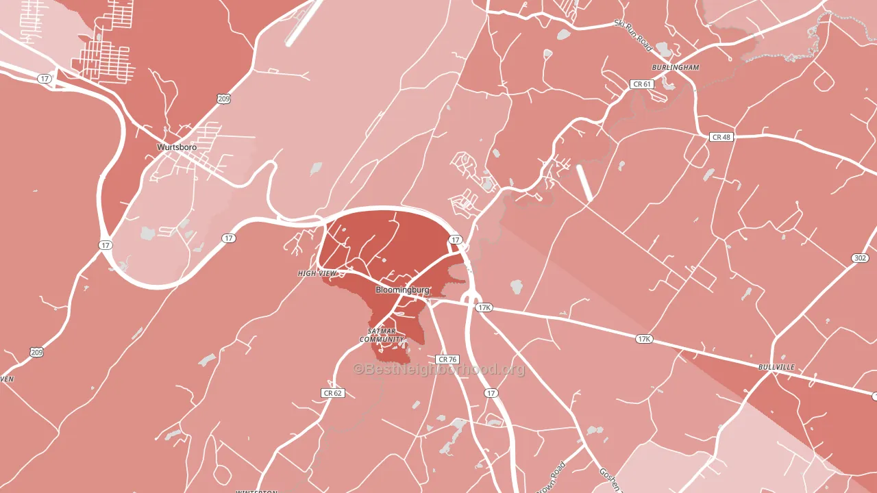 Bloomingburg, NY block-group political-lean map