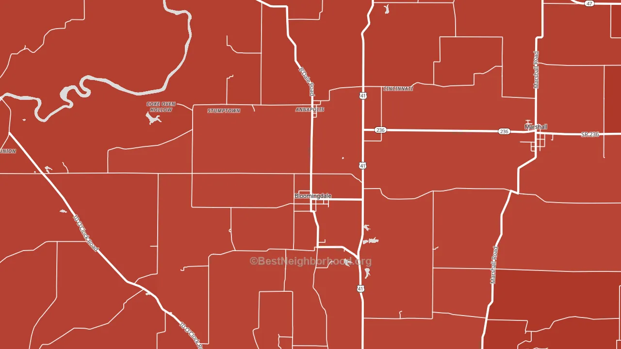 Bloomingdale, IN block-group political-lean map