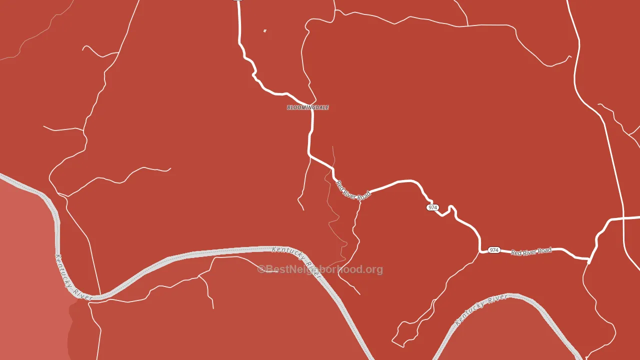 Bloomingdale, KY block-group political-lean map