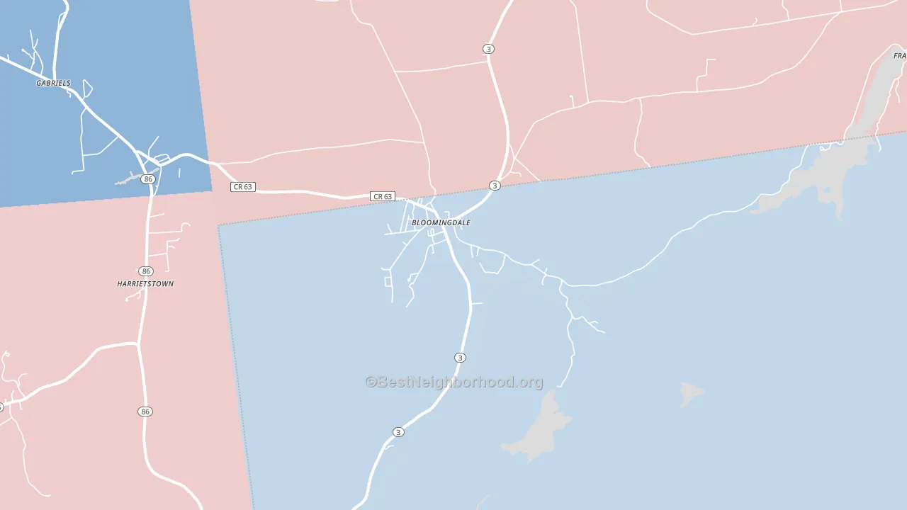 Bloomingdale, NY block-group political-lean map