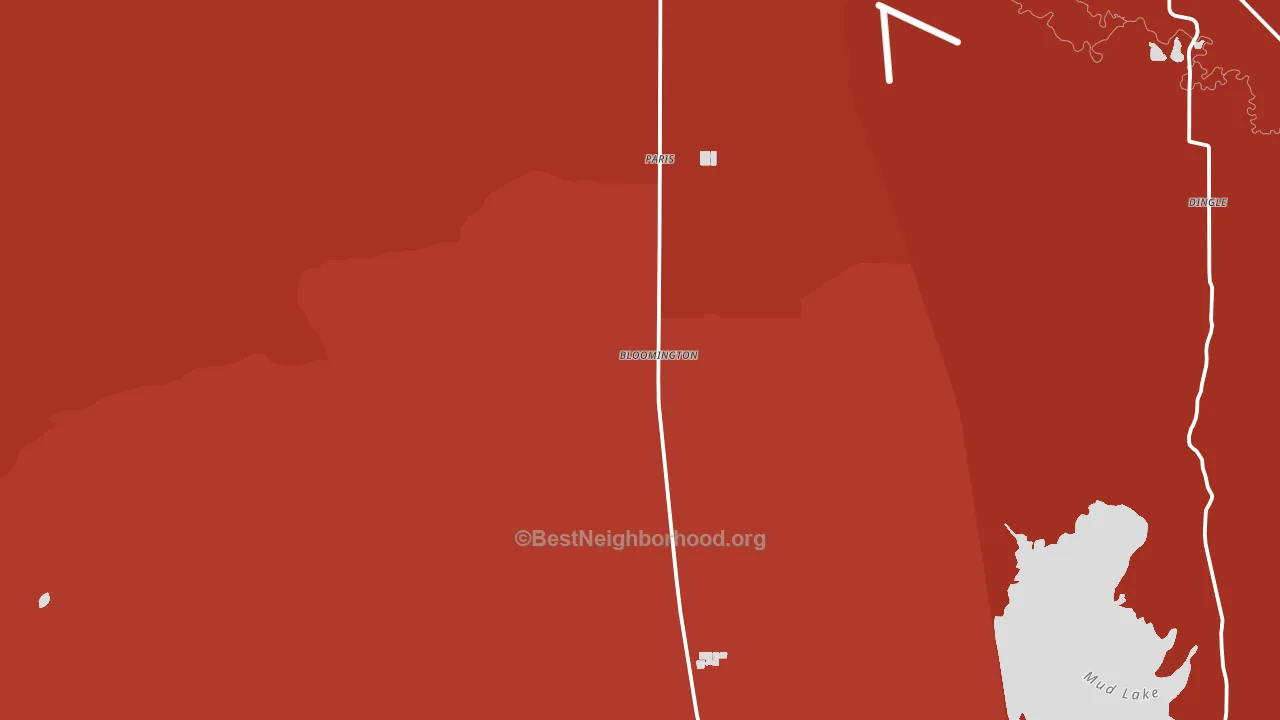 Bloomington, ID block-group political-lean map