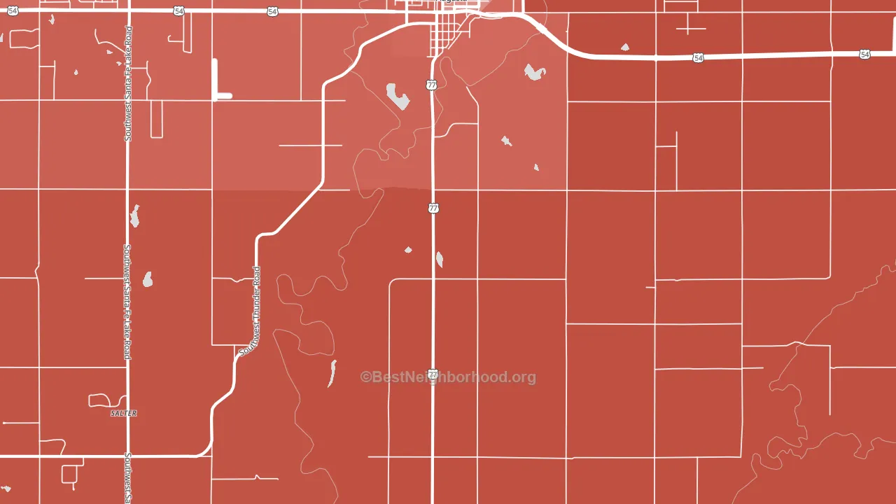 Bloomington, KS block-group political-lean map