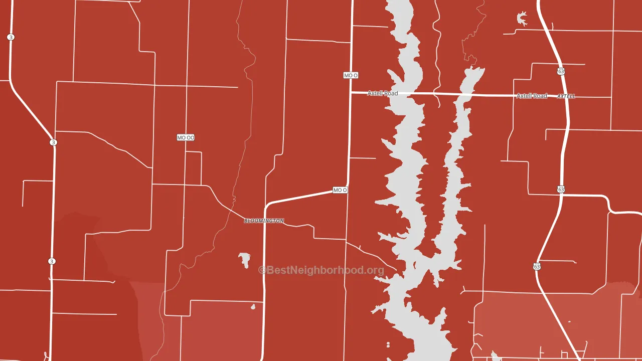 Bloomington, MO block-group political-lean map