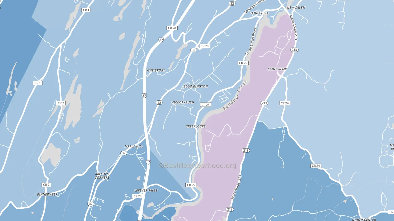 Bloomington, NY block-group political-lean map