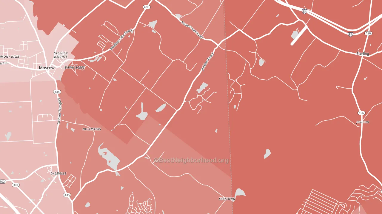 Bloomington, PA block-group political-lean map