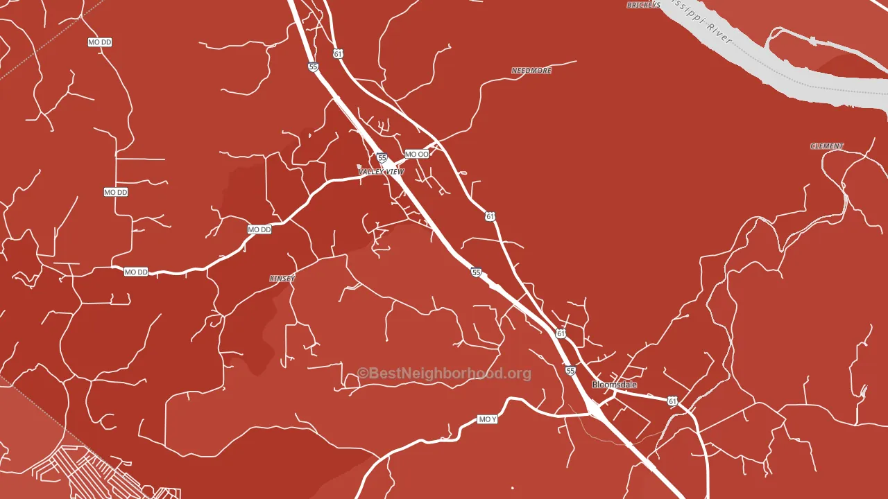 Bloomsdale, MO block-group political-lean map