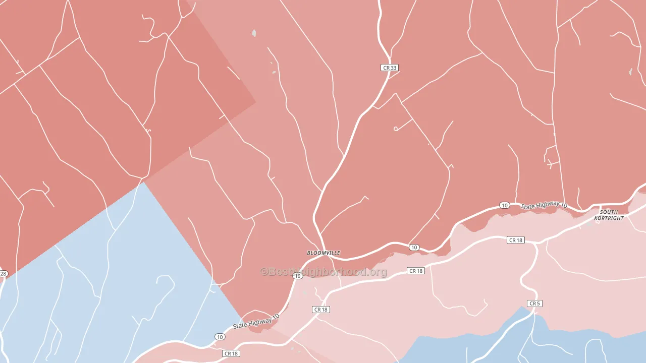 Bloomville, NY block-group political-lean map