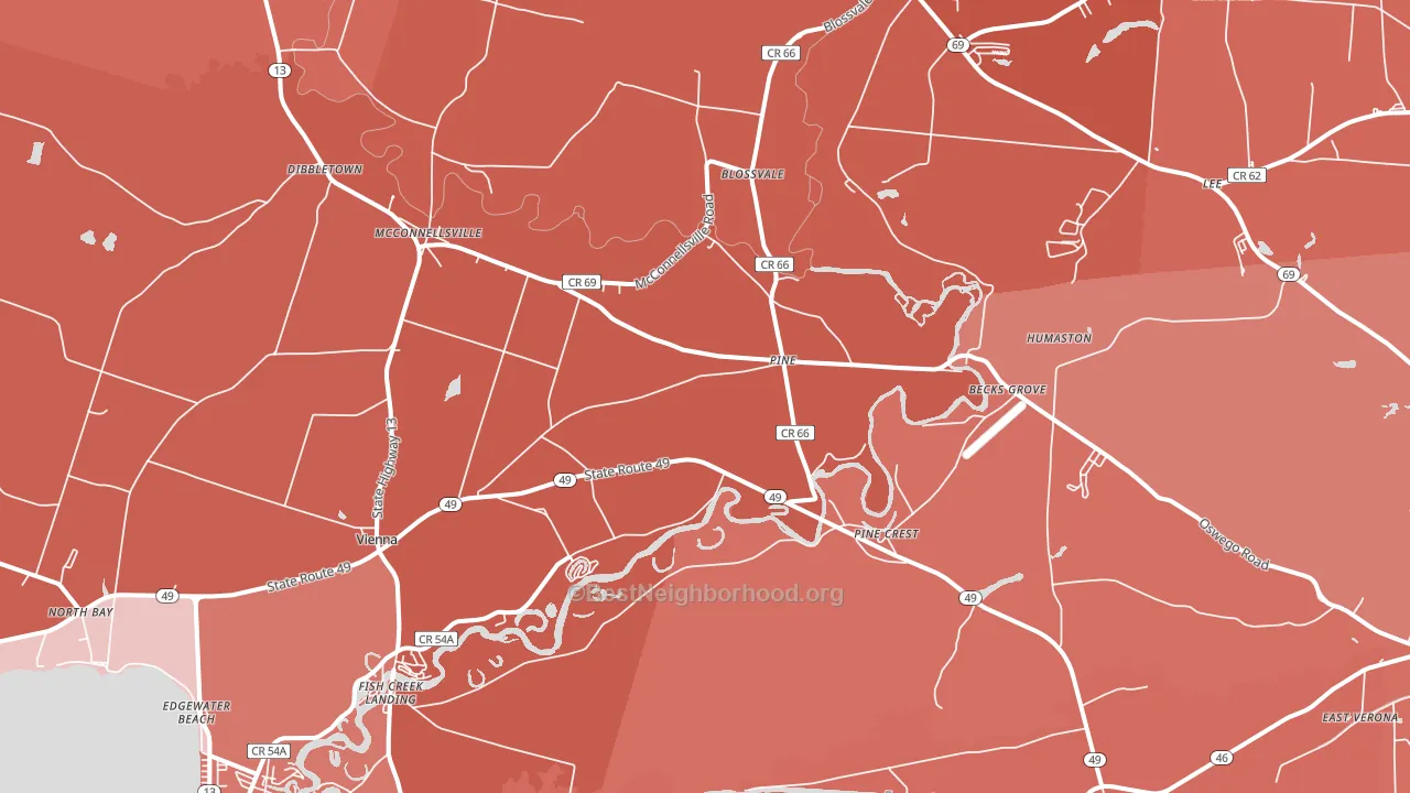 Blossvale, NY block-group political-lean map