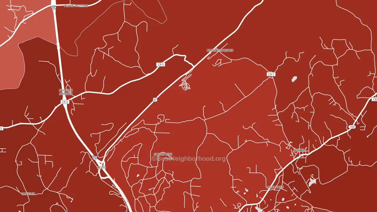 Blount Springs, AL block-group political-lean map
