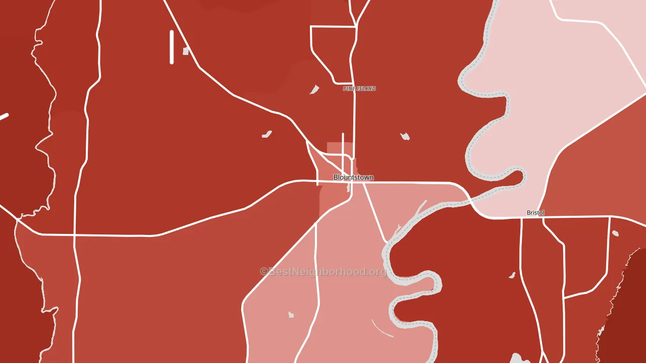 Blountstown, FL block-group political-lean map