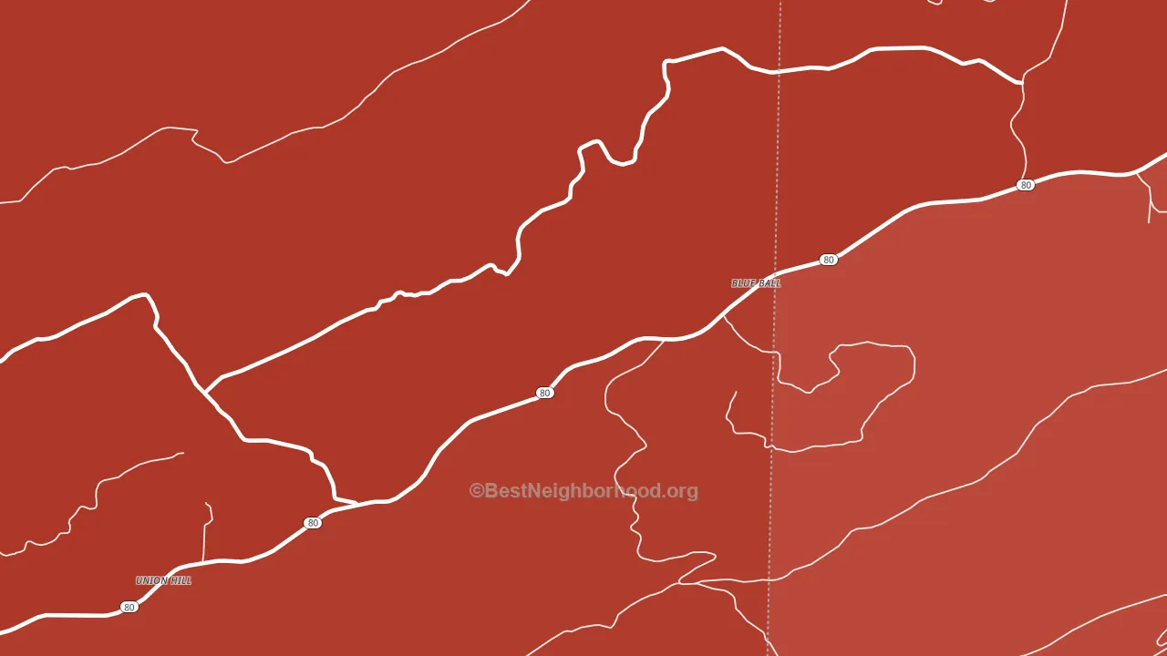 Blue Ball, AR block-group political-lean map