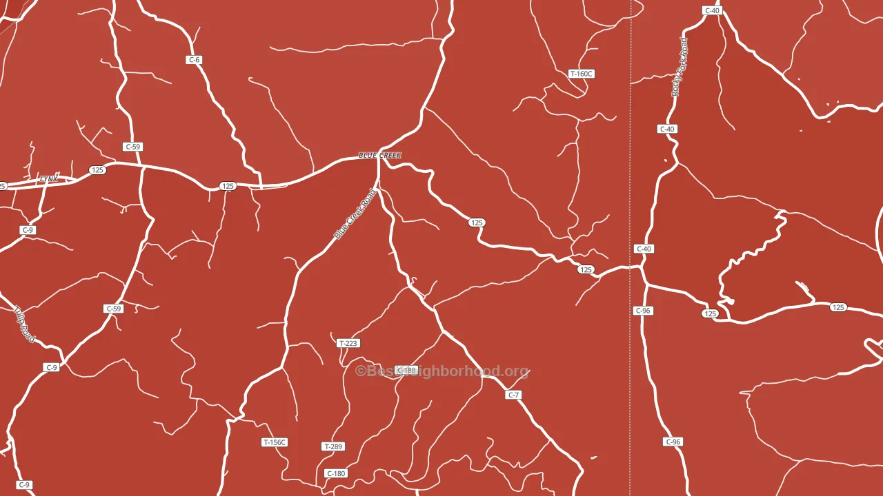 Blue Creek, OH block-group political-lean map