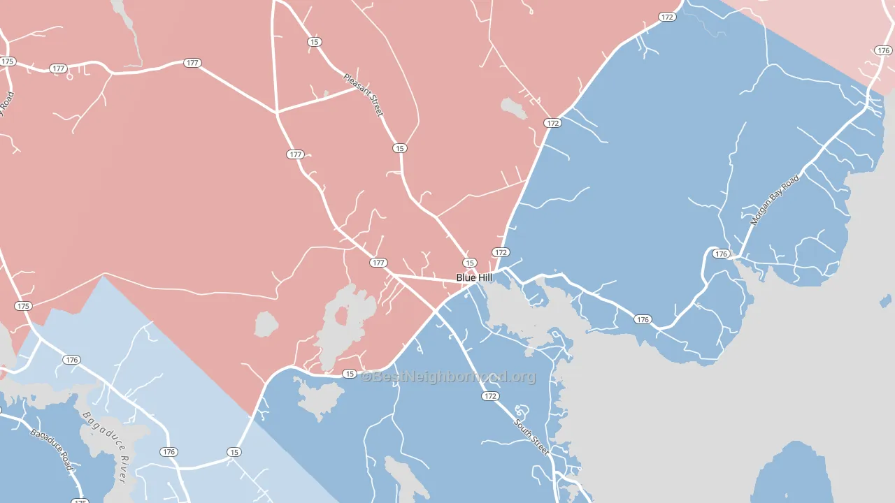 Blue Hill, ME block-group political-lean map
