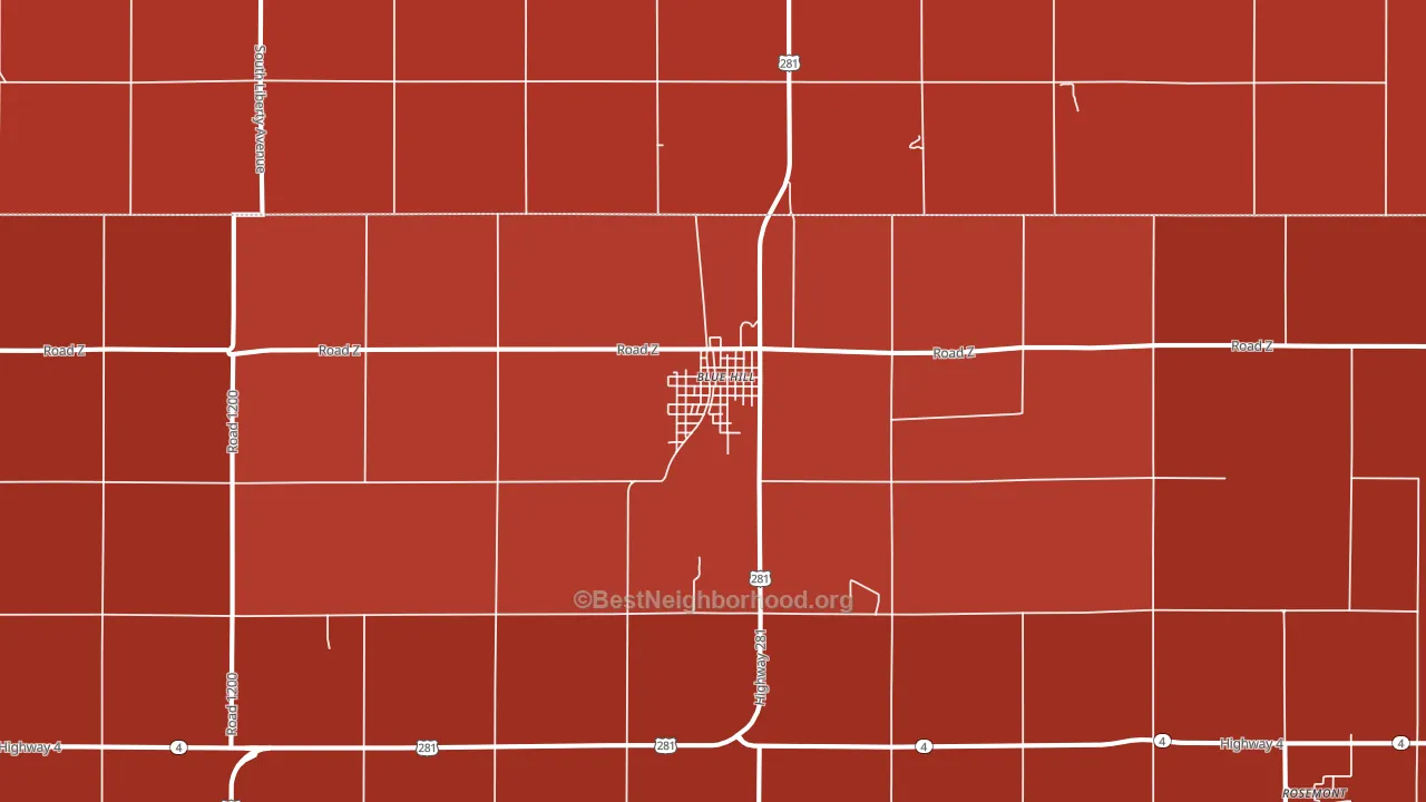 Blue Hill, NE block-group political-lean map