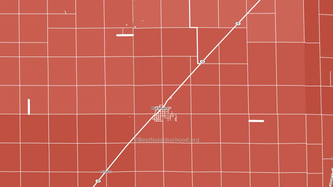 Blue Mound, IL block-group political-lean map