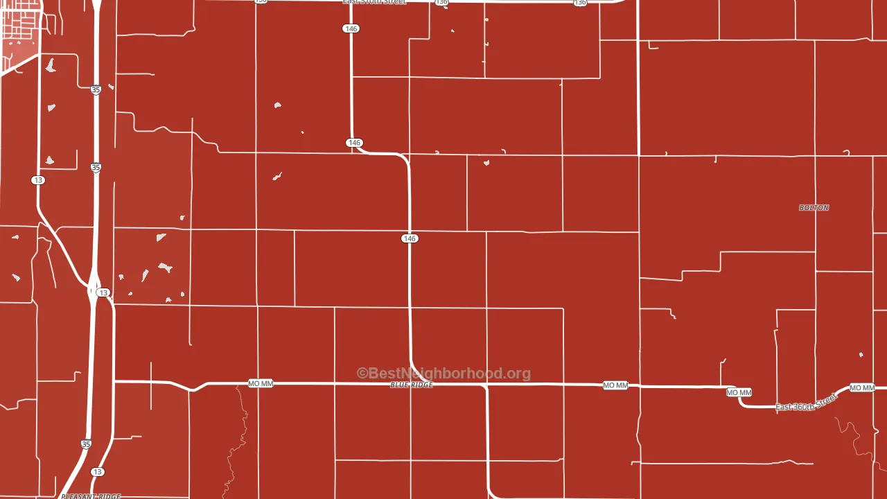 Blue Ridge, MO block-group political-lean map