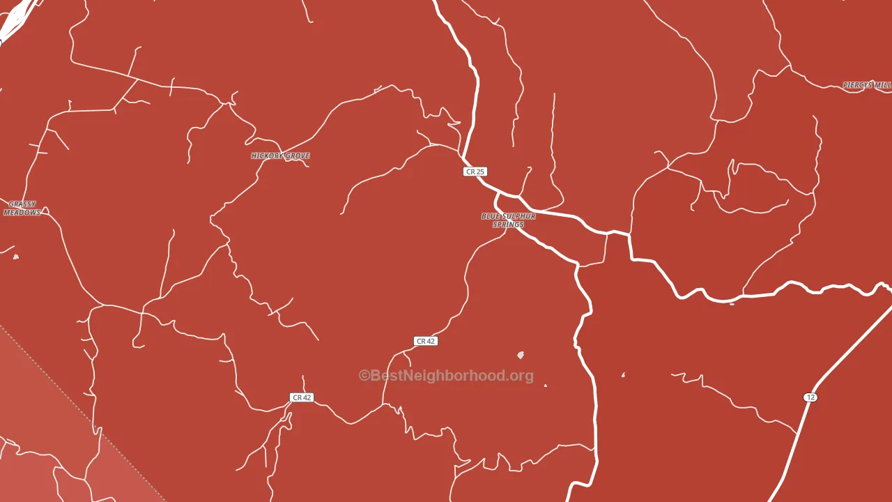 Blue Sulphur Springs, WV block-group political-lean map