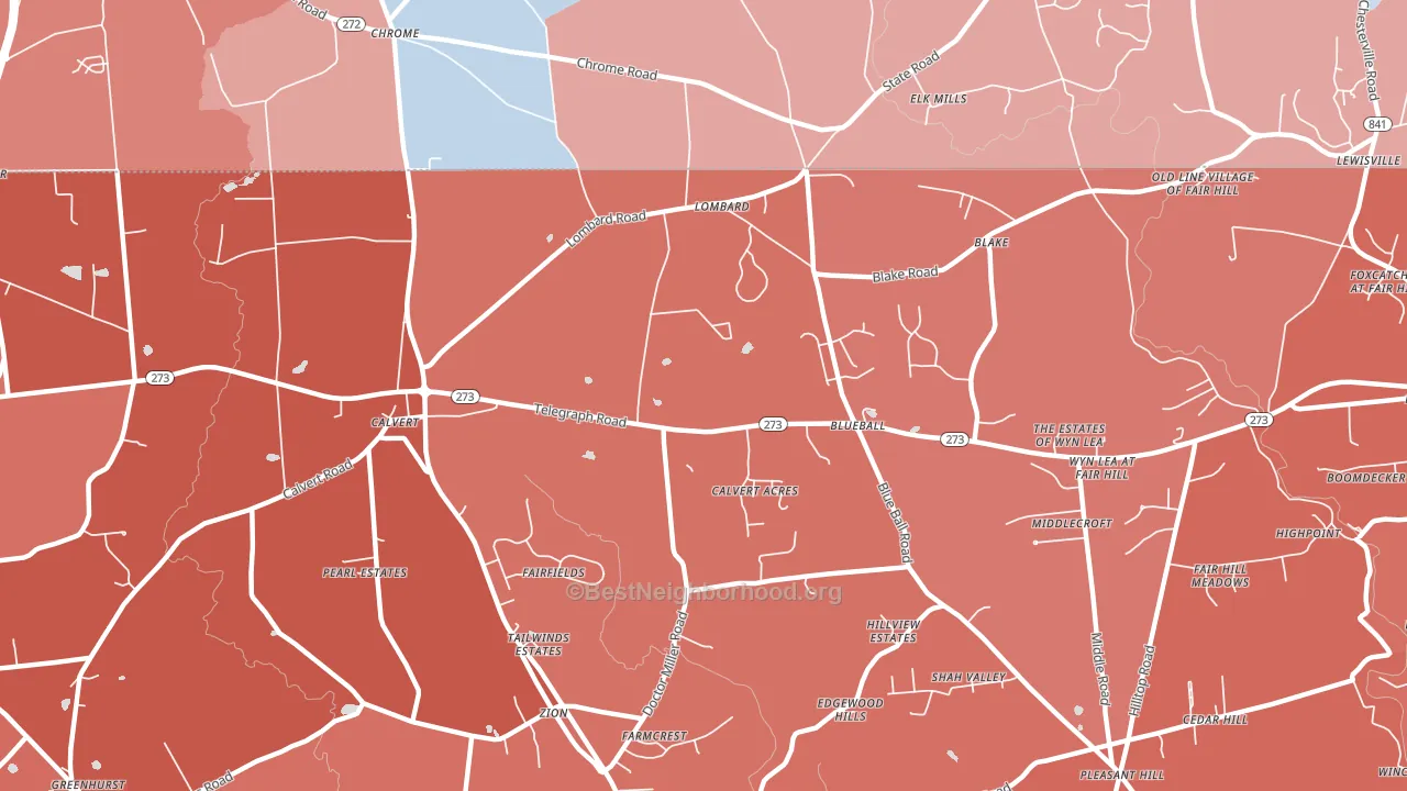 Blueball, MD block-group political-lean map
