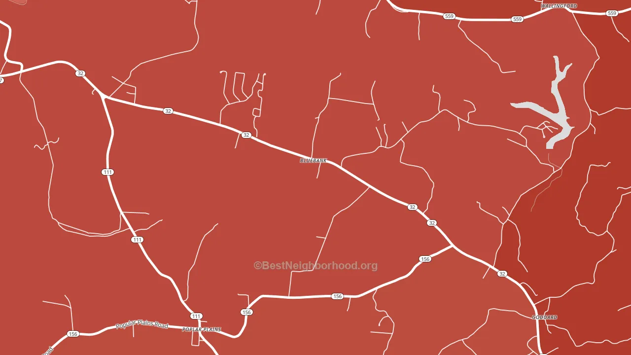 Bluebank, KY block-group political-lean map