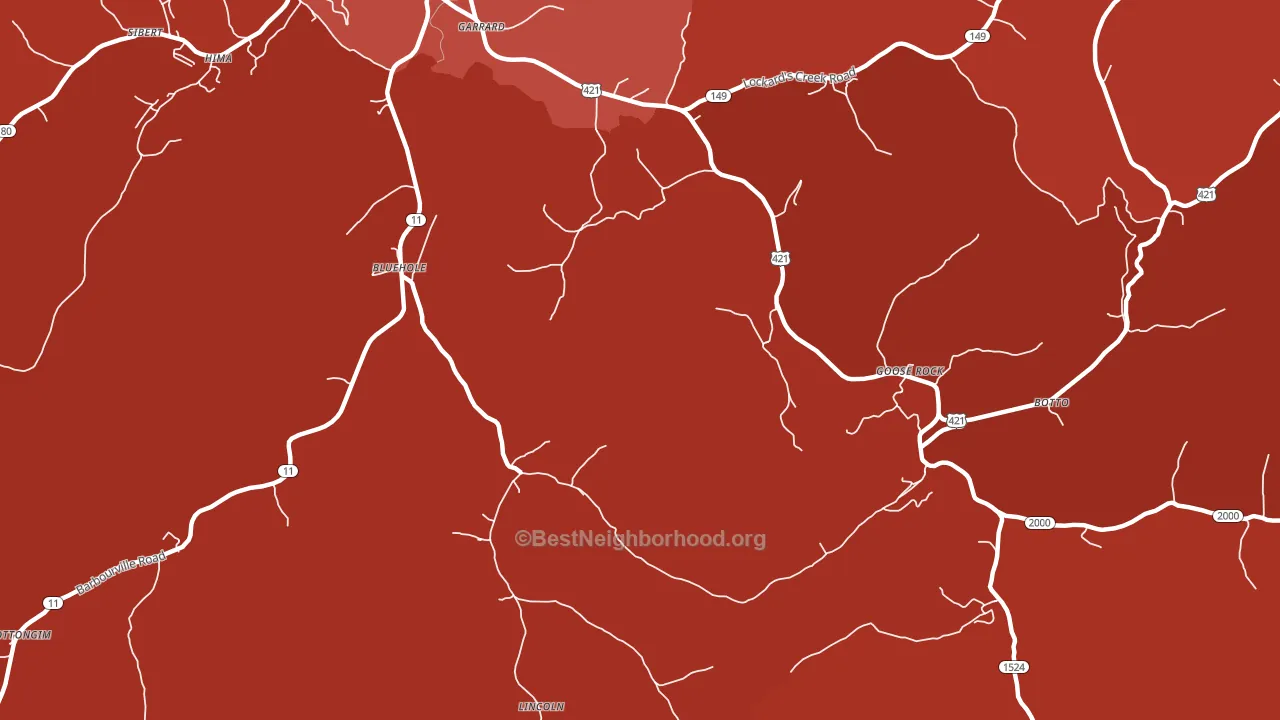 Bluehole, KY block-group political-lean map