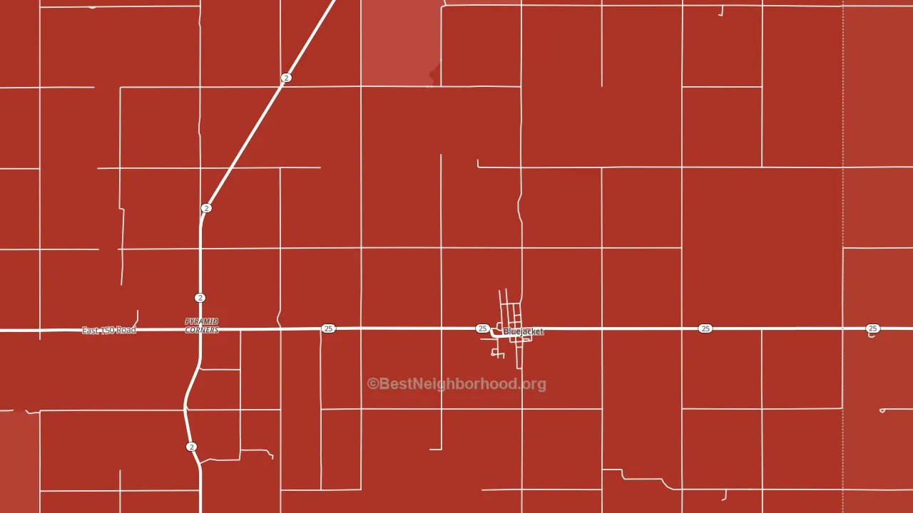 Bluejacket, OK block-group political-lean map