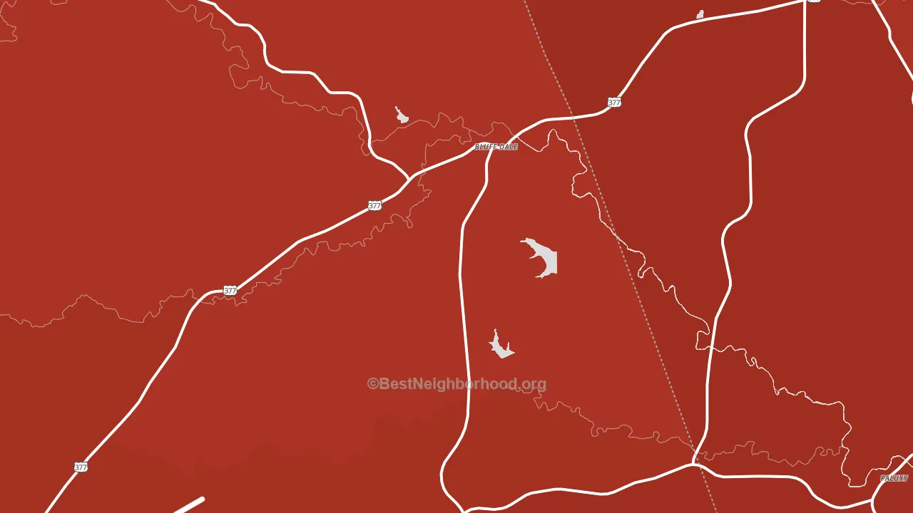Bluff Dale, TX block-group political-lean map