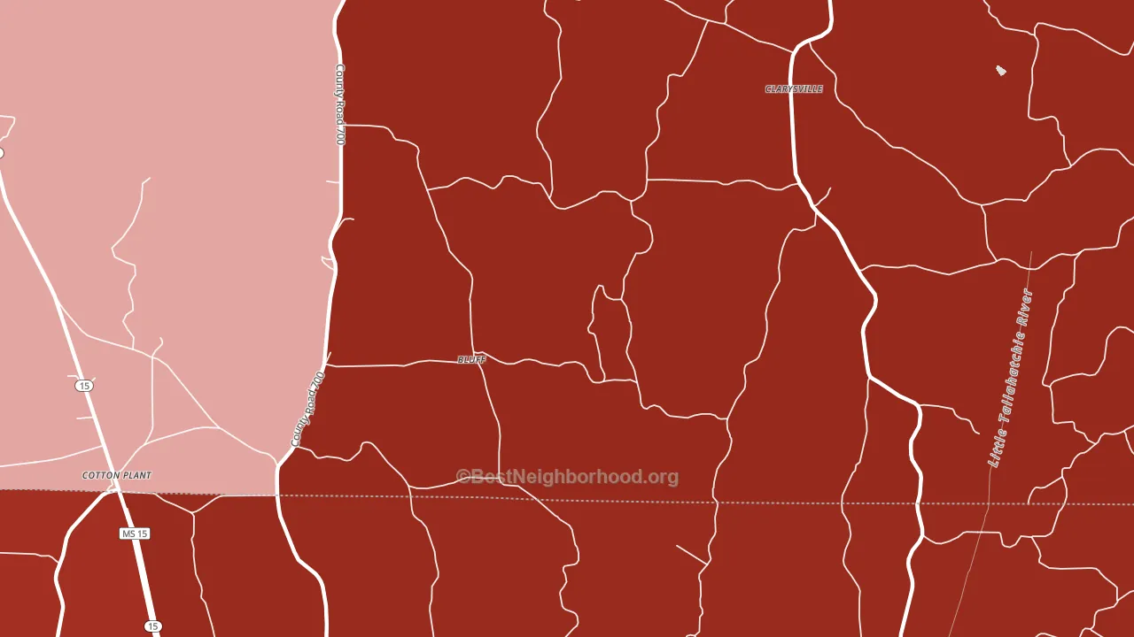 Bluff, MS block-group political-lean map