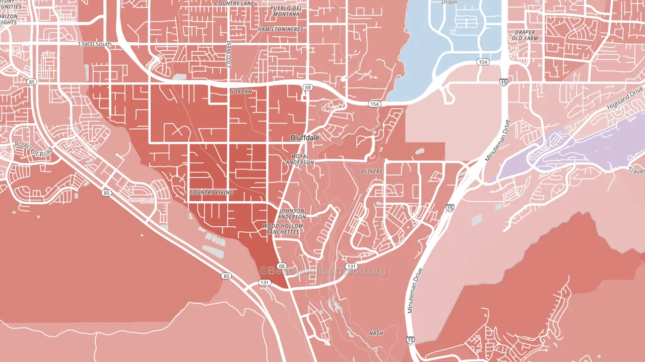 Bluffdale, UT block-group political-lean map