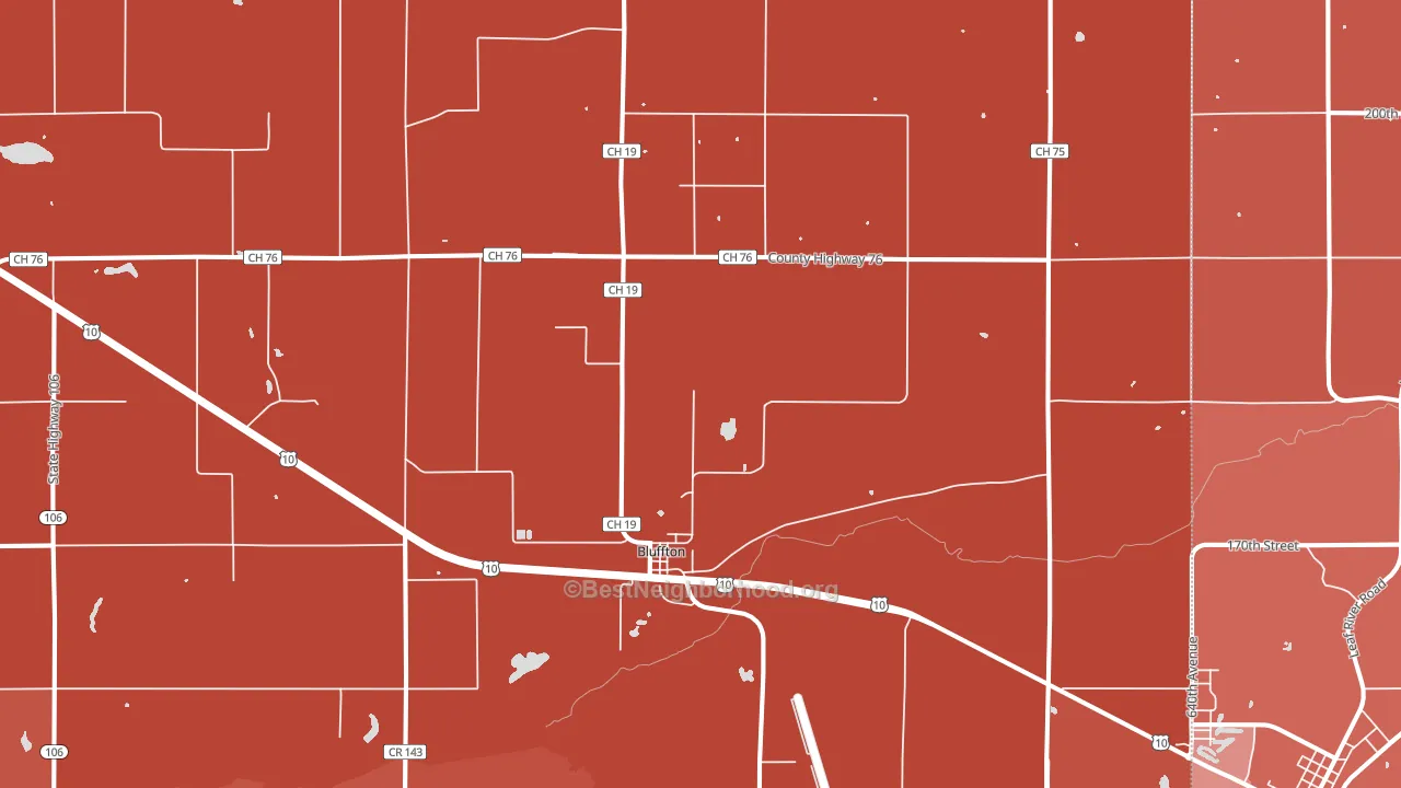 Bluffton, MN block-group political-lean map